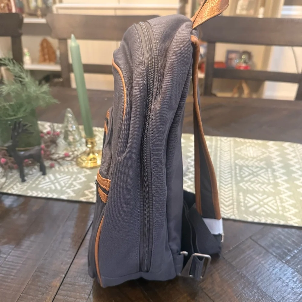 Thirty-One Thermal Sling Backpack Insulated Lunch Cooler Gray‎ Brown NWOT